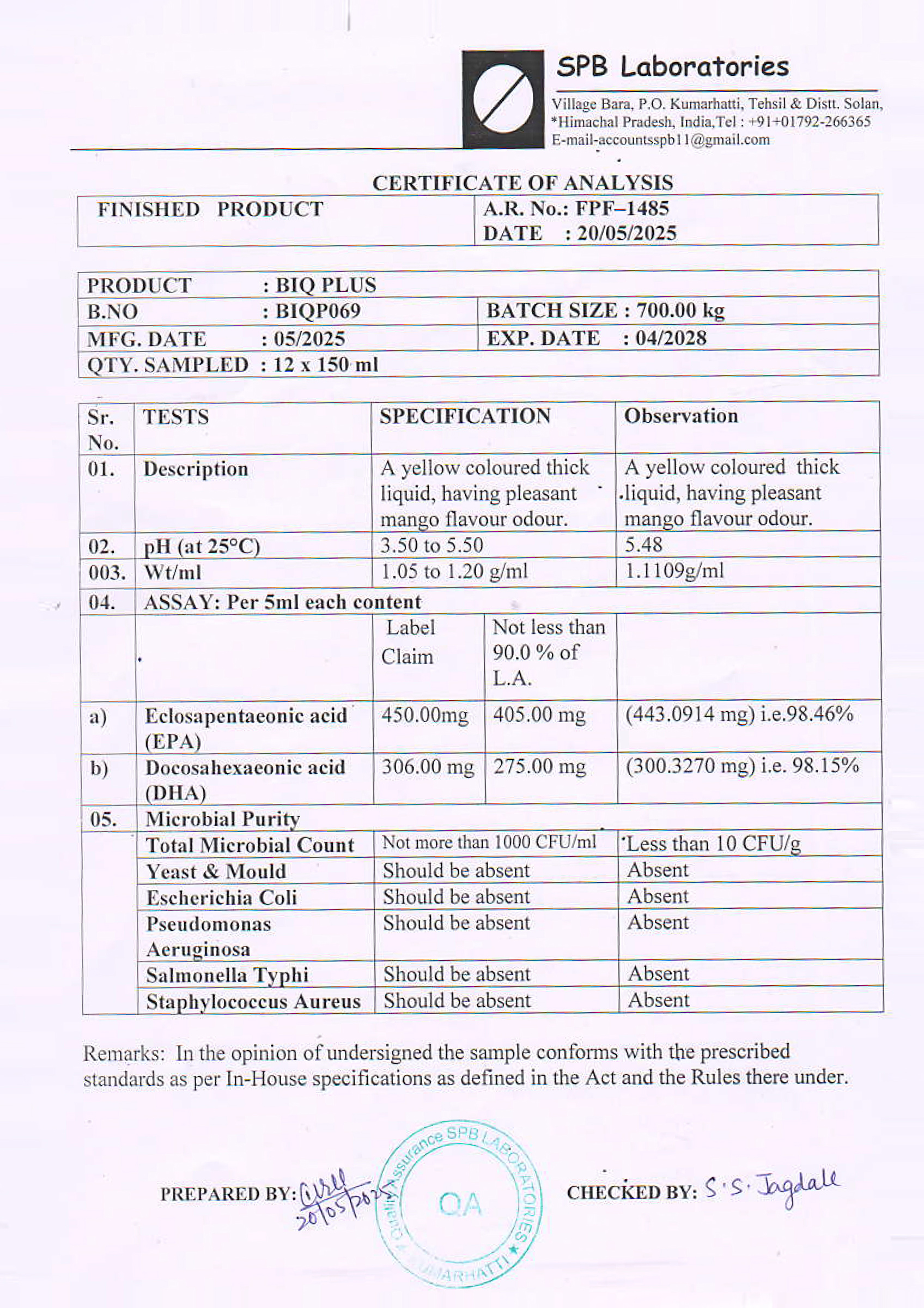 certificate of authentication