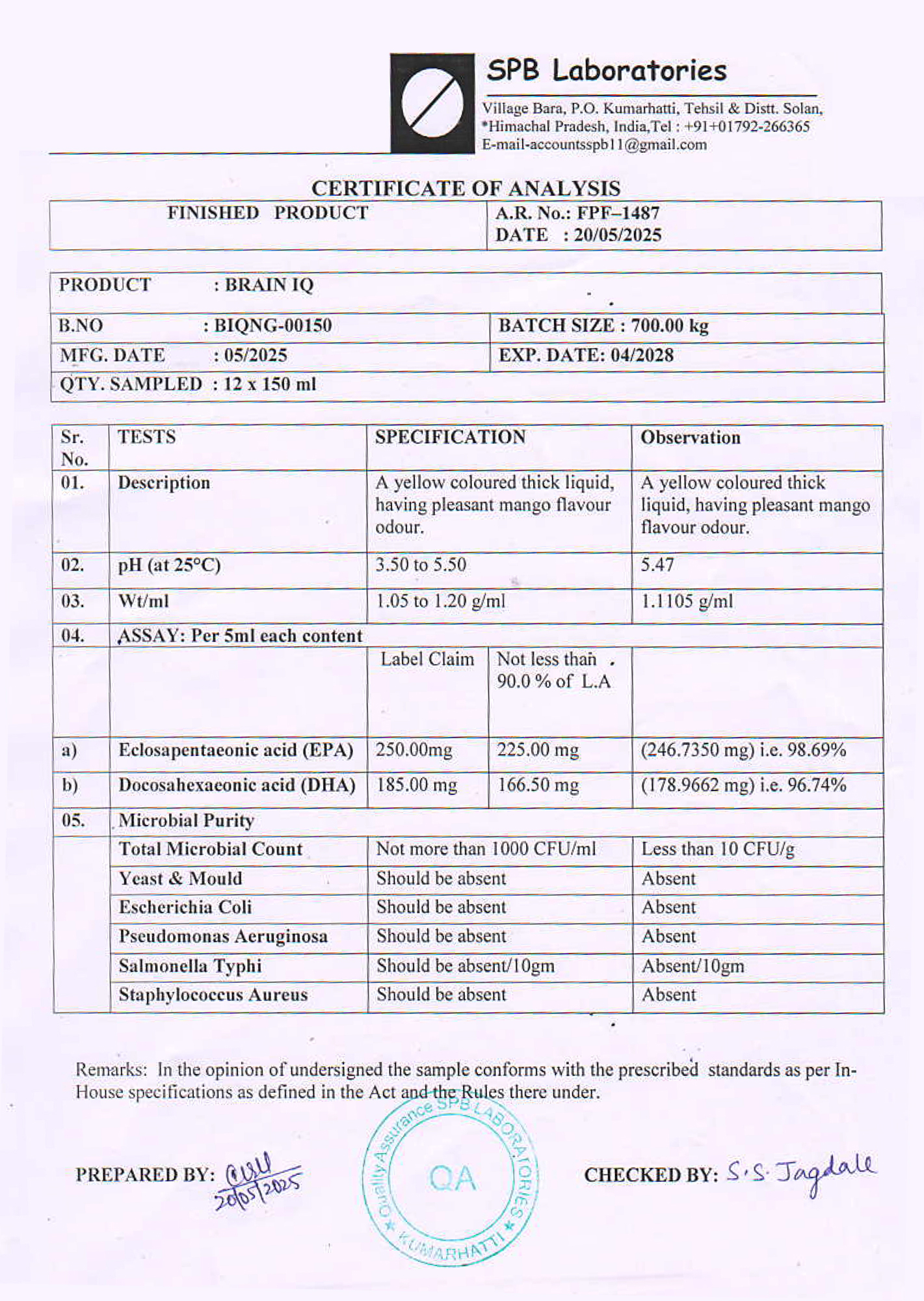 certificate of authentication