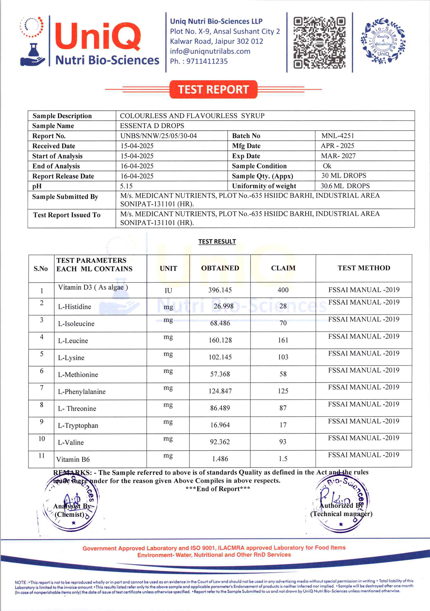 certificate of authentication