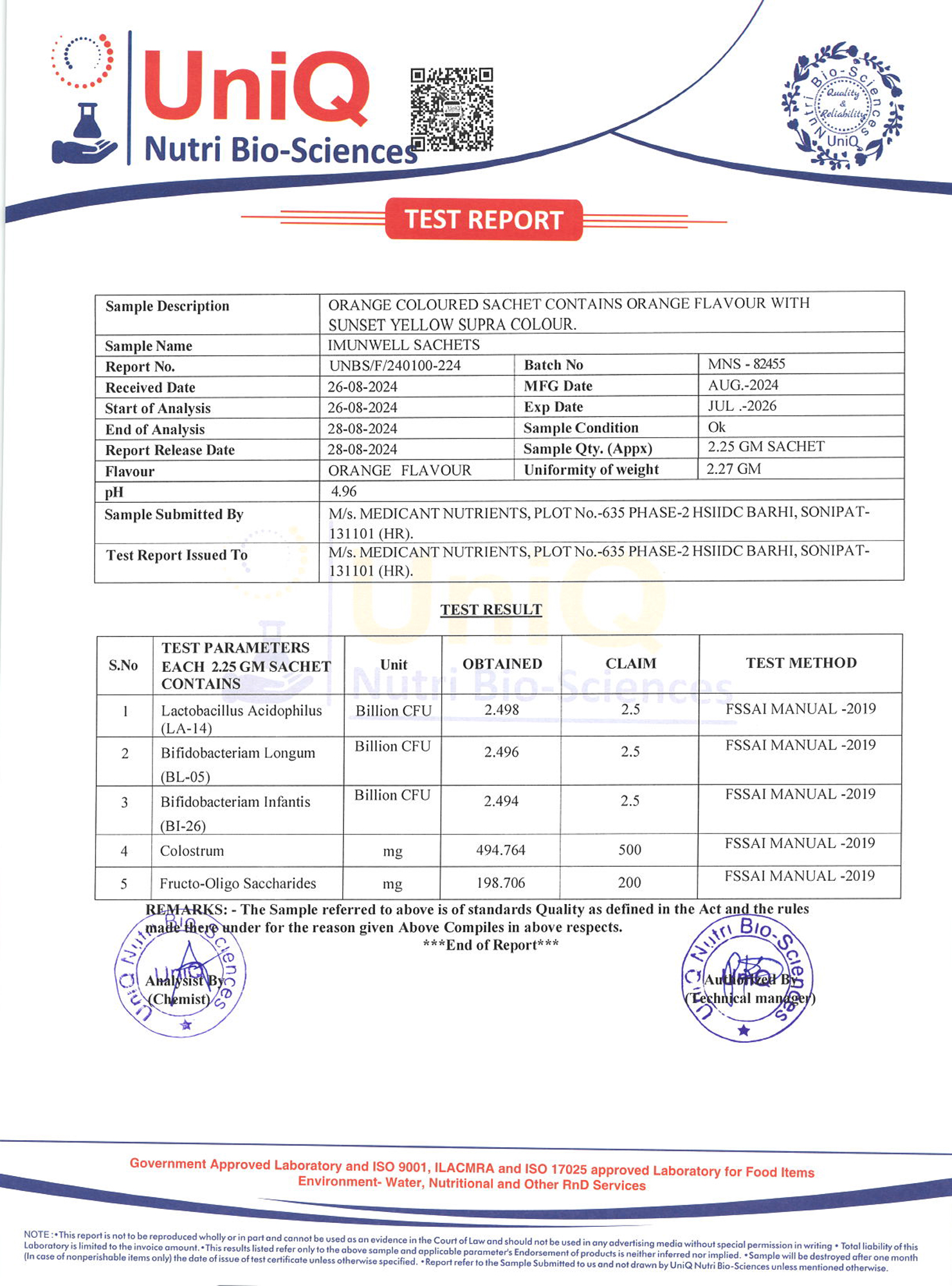certificate of authentication