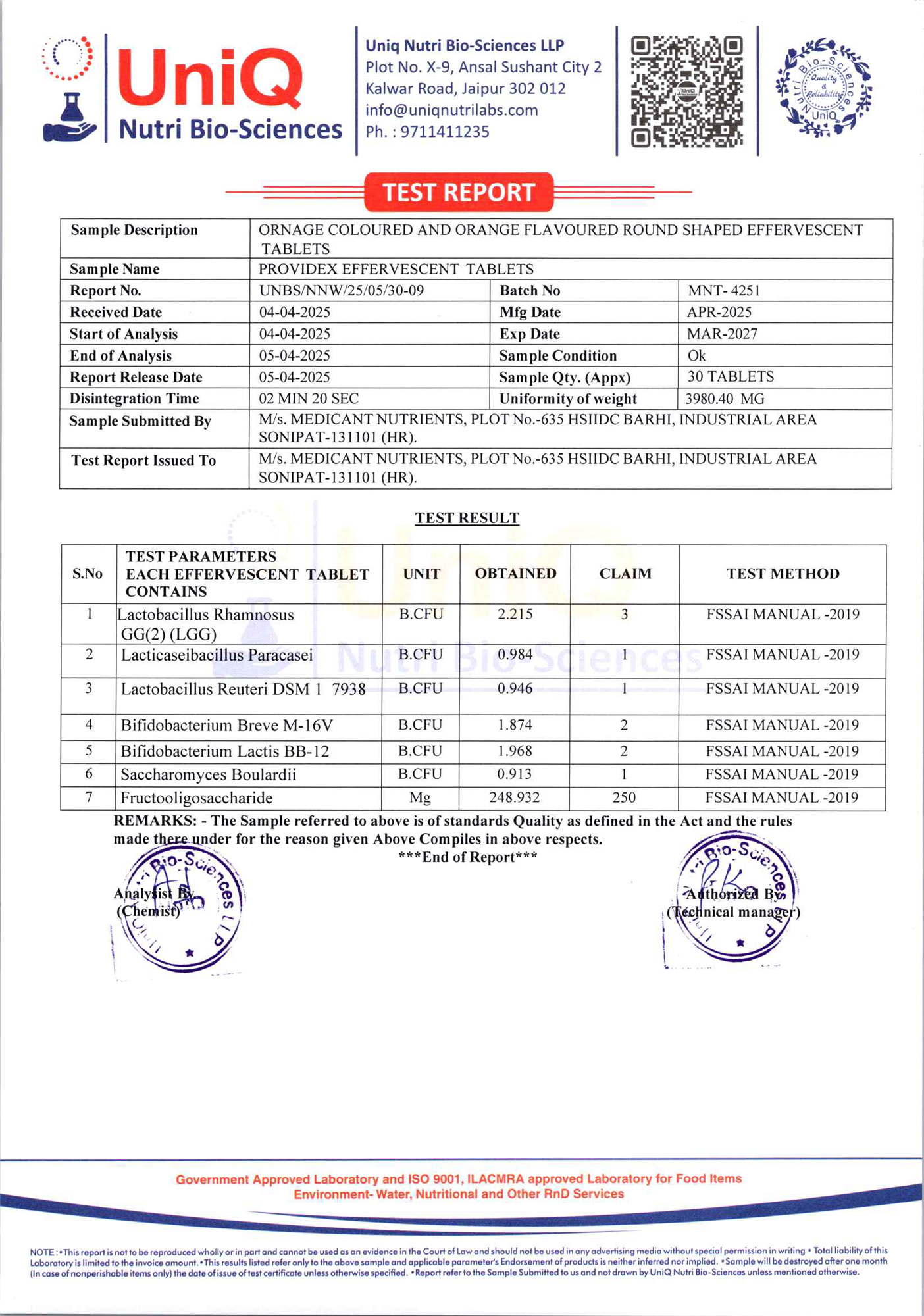 certificate of authentication